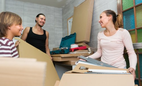 Professional packing materials and boxes prepared for a Hackney home move