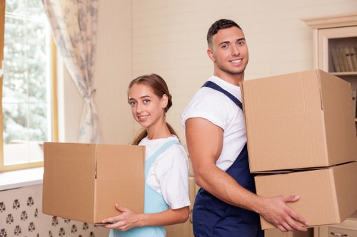 Careful loading of furniture from a Hackney flat